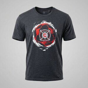 Chicago Fire Soccer Club Short Sleeve Tee Gray Size L NWT MLS